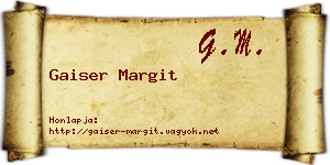 Gaiser Margit névjegykártya